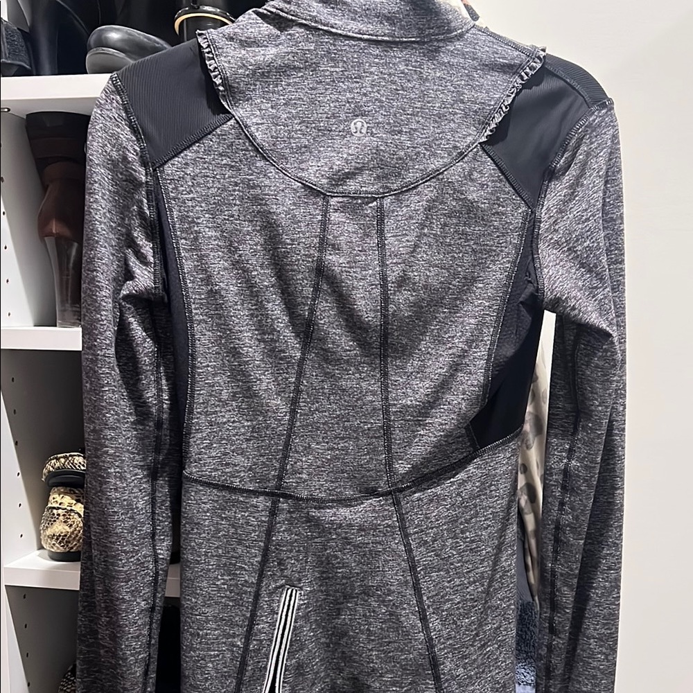Lululemon Gray Ruffled Zip-Up - Picture 3 of 3